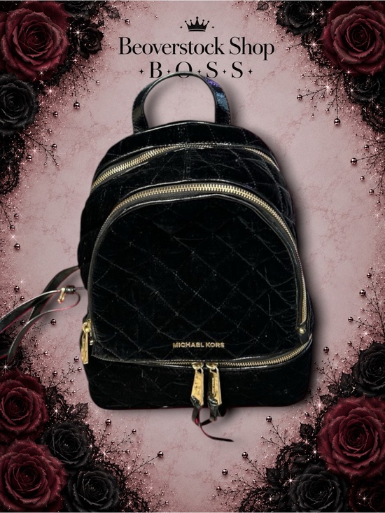Michael Kors Handbags - Preowned Michael Kors Black Quilted Velvet Backpack Bag – EUC